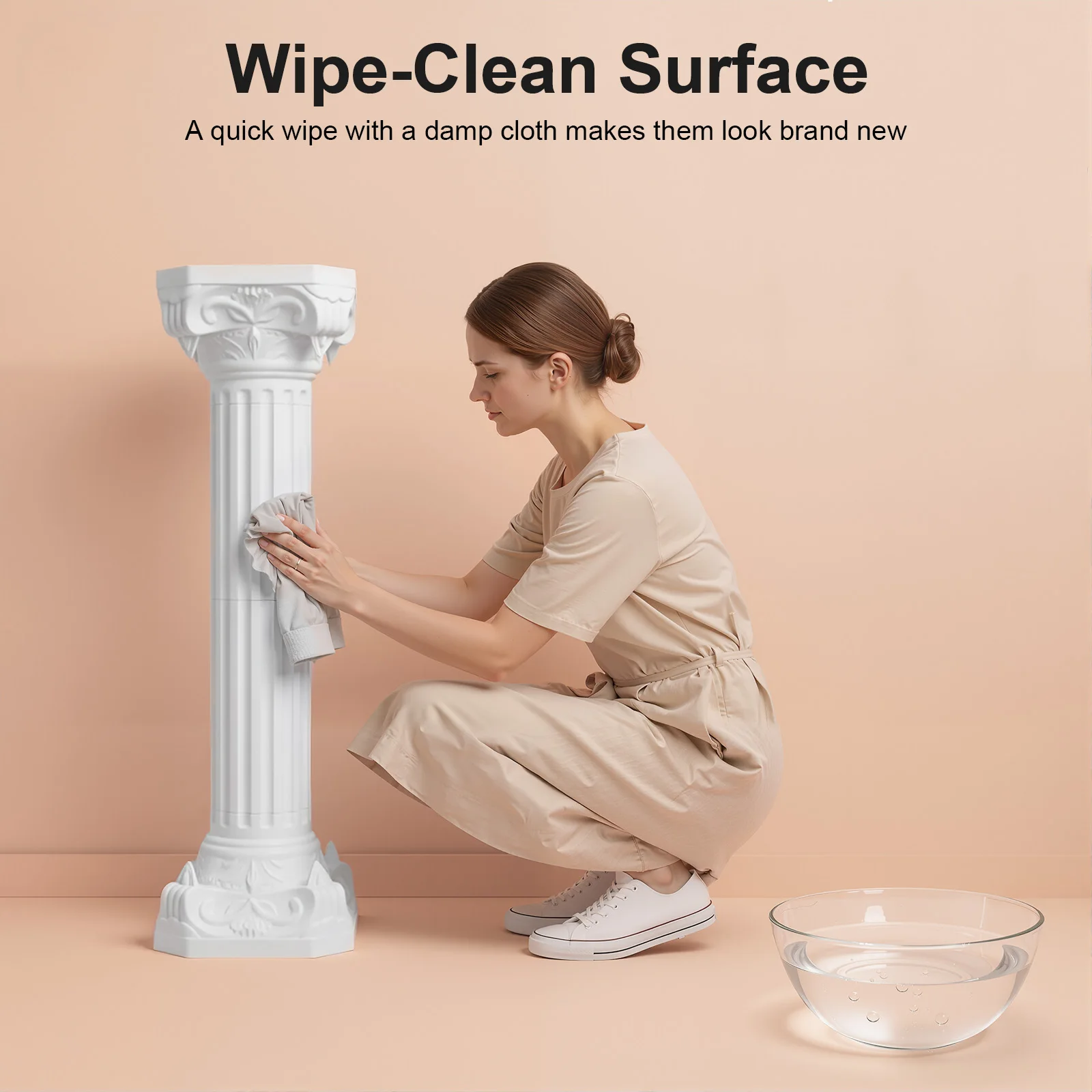 

Белая свадебная колонна в римском стиле, 10.63x34.65 дюйма, 2/4-секционная, с устойчивым основанием и нагрузкой до 110 фунтов, декор для вечеринок, сада, церкви, мероприятий