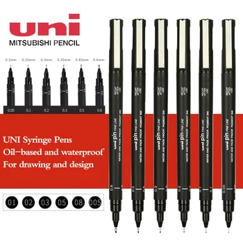 Uni 3/6/12 PCS Set Penna Gel Ago PIN-200 Penna Impermeabile Design Ufficio Fineliner Penne da disegno Schizzi Rifornimenti d'arte di Cancelleria