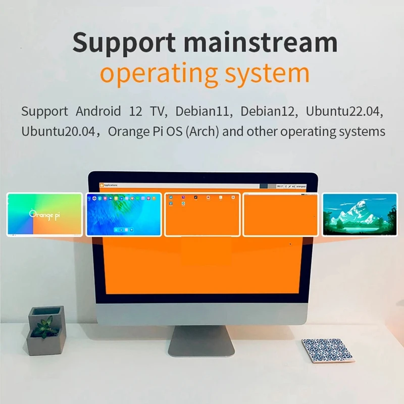 For Orange Pi Zero 2W Development Board RAM+Expansion Board+Case+Heat Sink DDR4 H618 Wifi5 BT5.0 Support 4K 60FPS