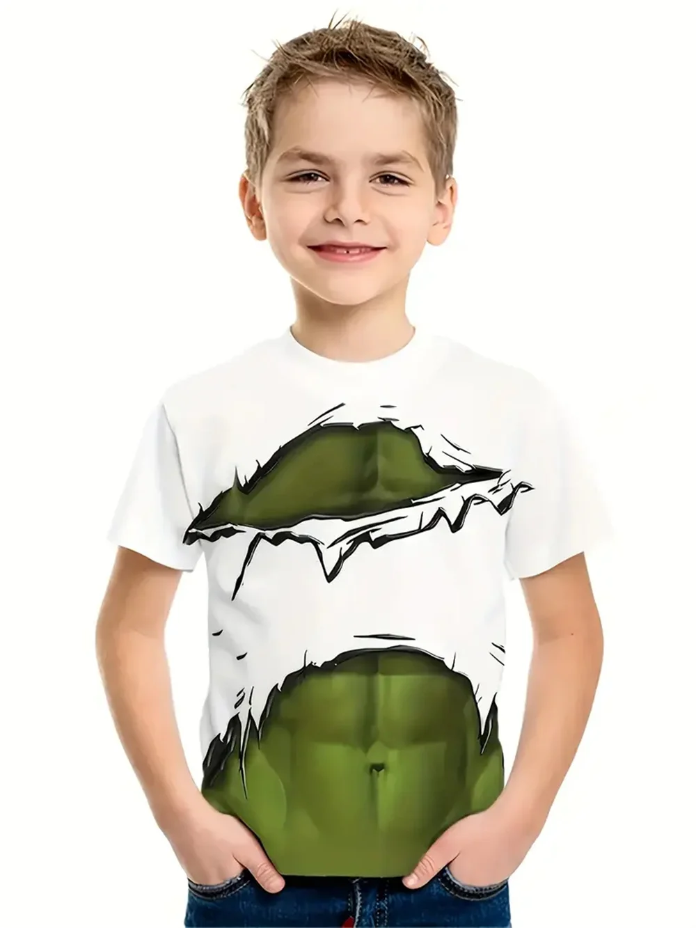 

Retro Muscle 3d Print Top Tee Shirt Kids Boys Clothes Short Sleeve Casual Children's Clothing Fashion T Shirt