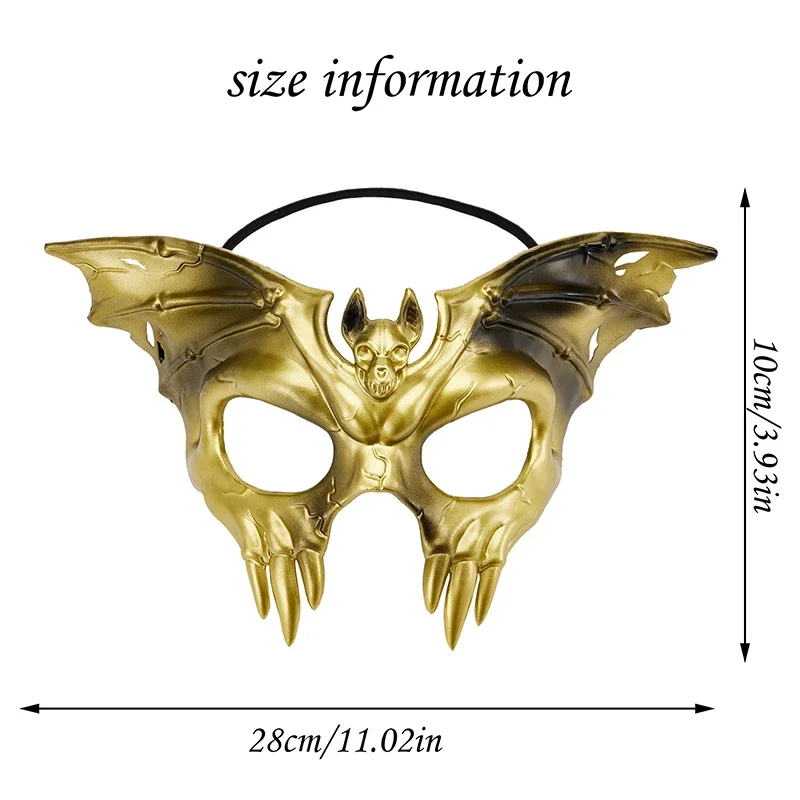 Halloween Bat Face Coverings Scary Half Face Bat Skull Face Coverings Party Props for Teens Adults Haunted House Horror Props