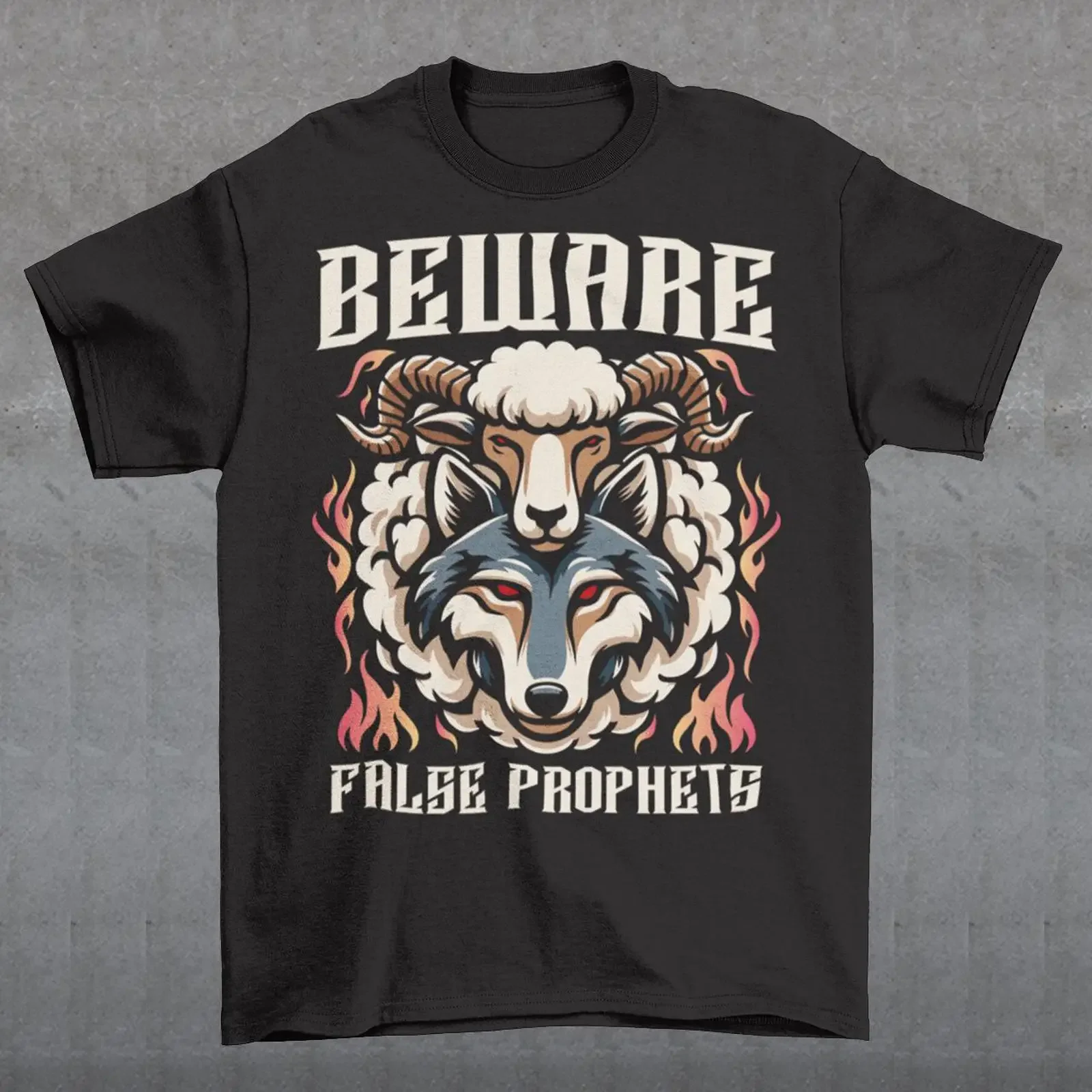 Beware False Prophets T Shirt vintage Washed graphic Breathable Stretched fashion Stylish homme Soft streetwear