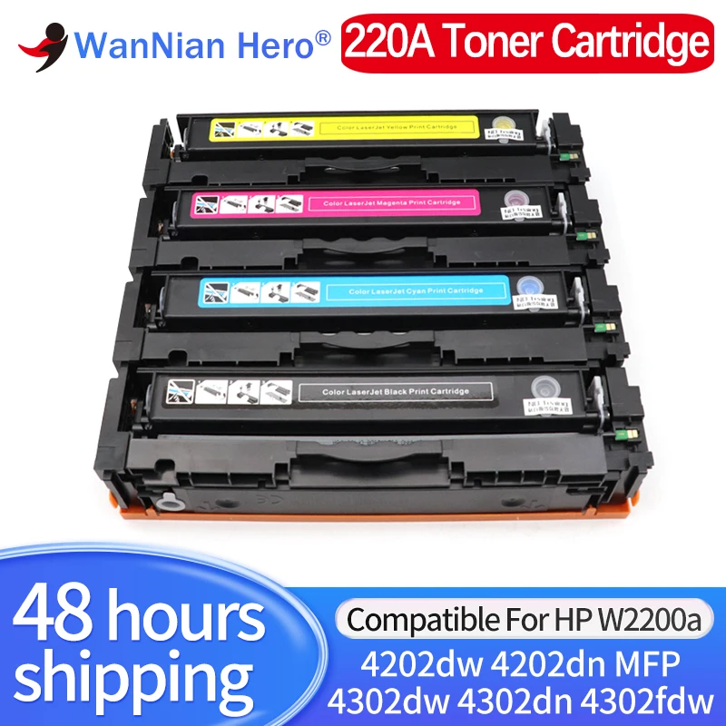 New 220A W2200A W2201A W2202A W2203A Toner Cartridge For HP Color LaserJet Pro 4202dw 4202dn MFP 4302dw 4302dn 4302fdw with Chip