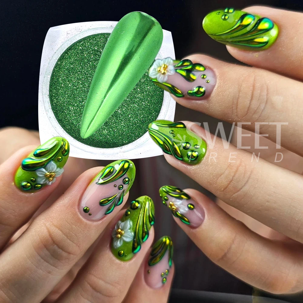 24/26/45 لون كروم مساحيق الأظافر الذهب الفضة لامع مرآة تأثير المجسم مسمار بريق المواد لمستلزمات مانيكير #4