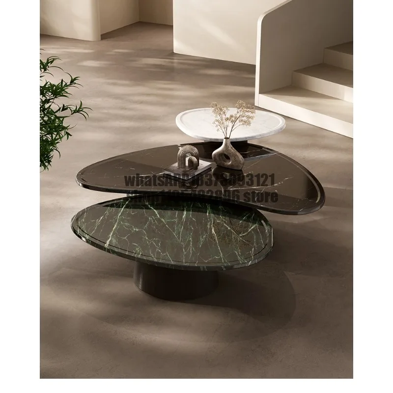 Luxury Natural Stone Coffee Table, Italian Freeform Design, Heat & Scratch Resistant, Master Designer Art Piece