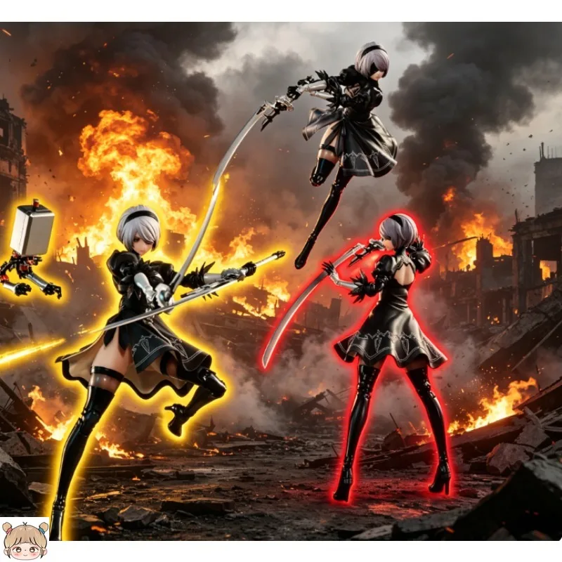 

AniMester Nuclear Gold Reconstruction NieR Automata Ver1.1a YoRHa No.2 Type B Action Figure Anime Model Collection Toy in Stock