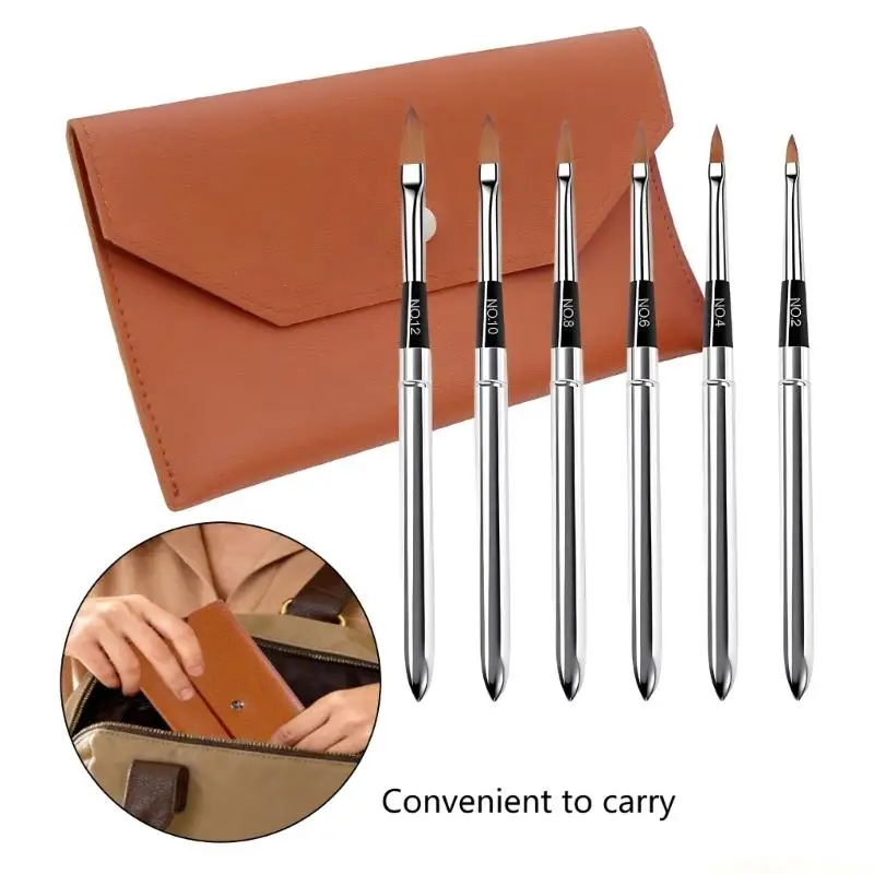 Portable Watercolor Painting Set Includes 6 Telescopic Brushes And Stylish PU Pouches