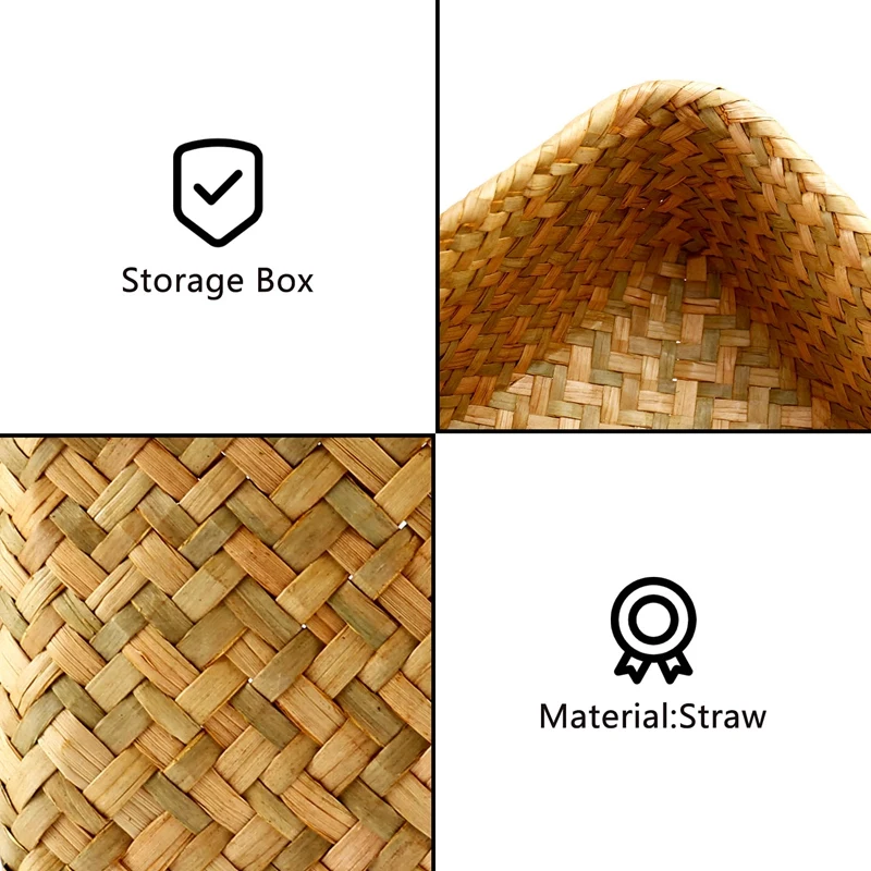 Enjoy New Seagrass Storage Basket, Multisize Handmade Rattan Shelf Baskets & Home Storage Bins Baskets For Decoration