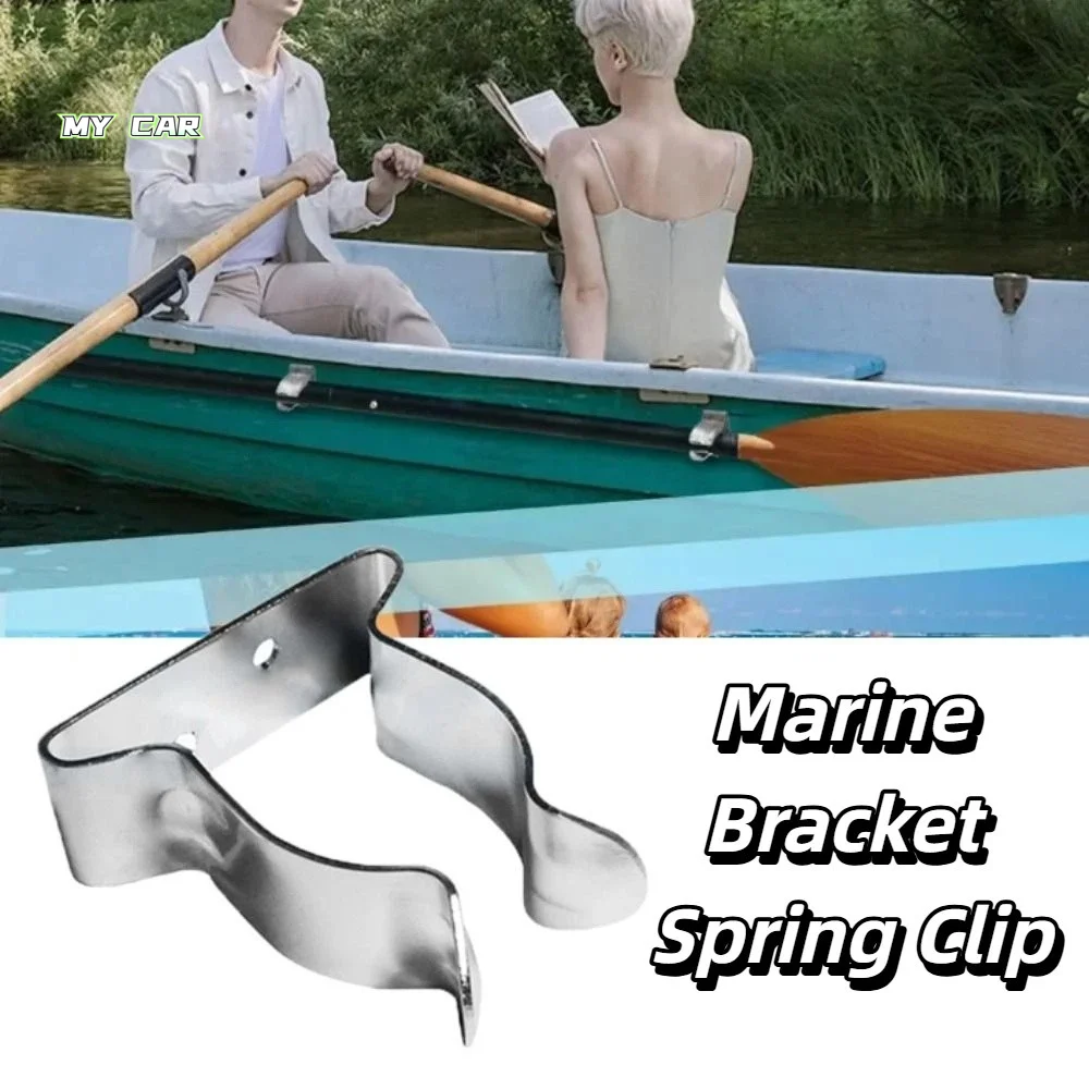 

Replacement Stainless Steel Marine Hook Holder Adjustable Durable Spring Clamp Universal Silver Boat Oar Holder Boat