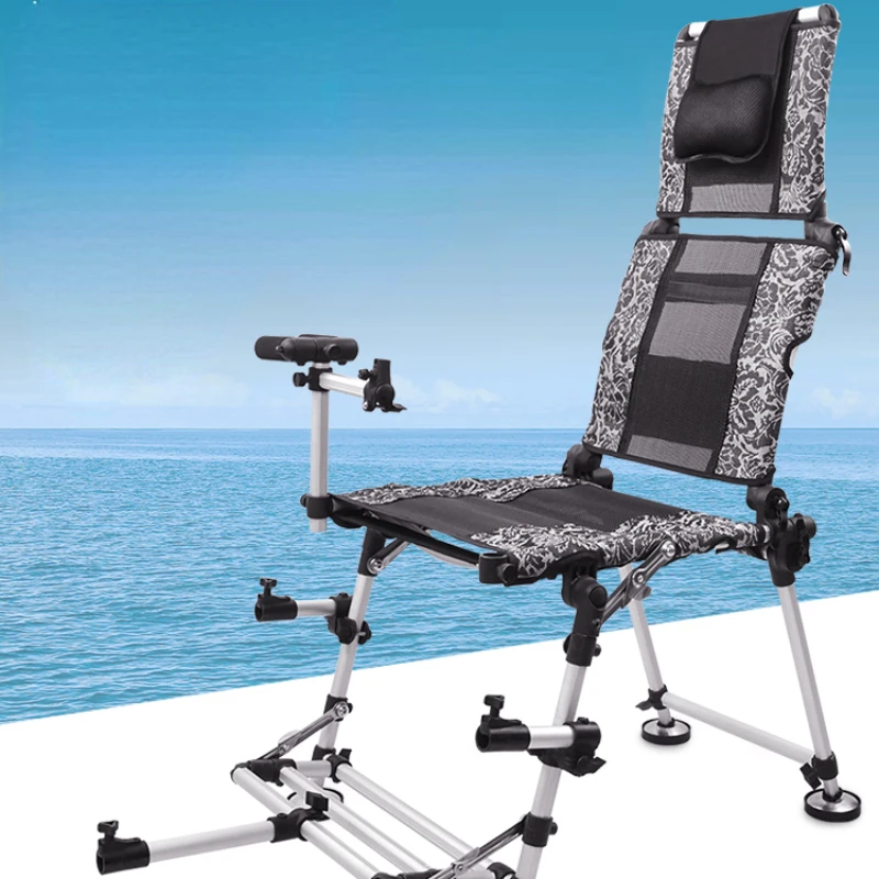 Comfortable reclining chair, folding multi-functional fishing portable table, double-shouldered fishing