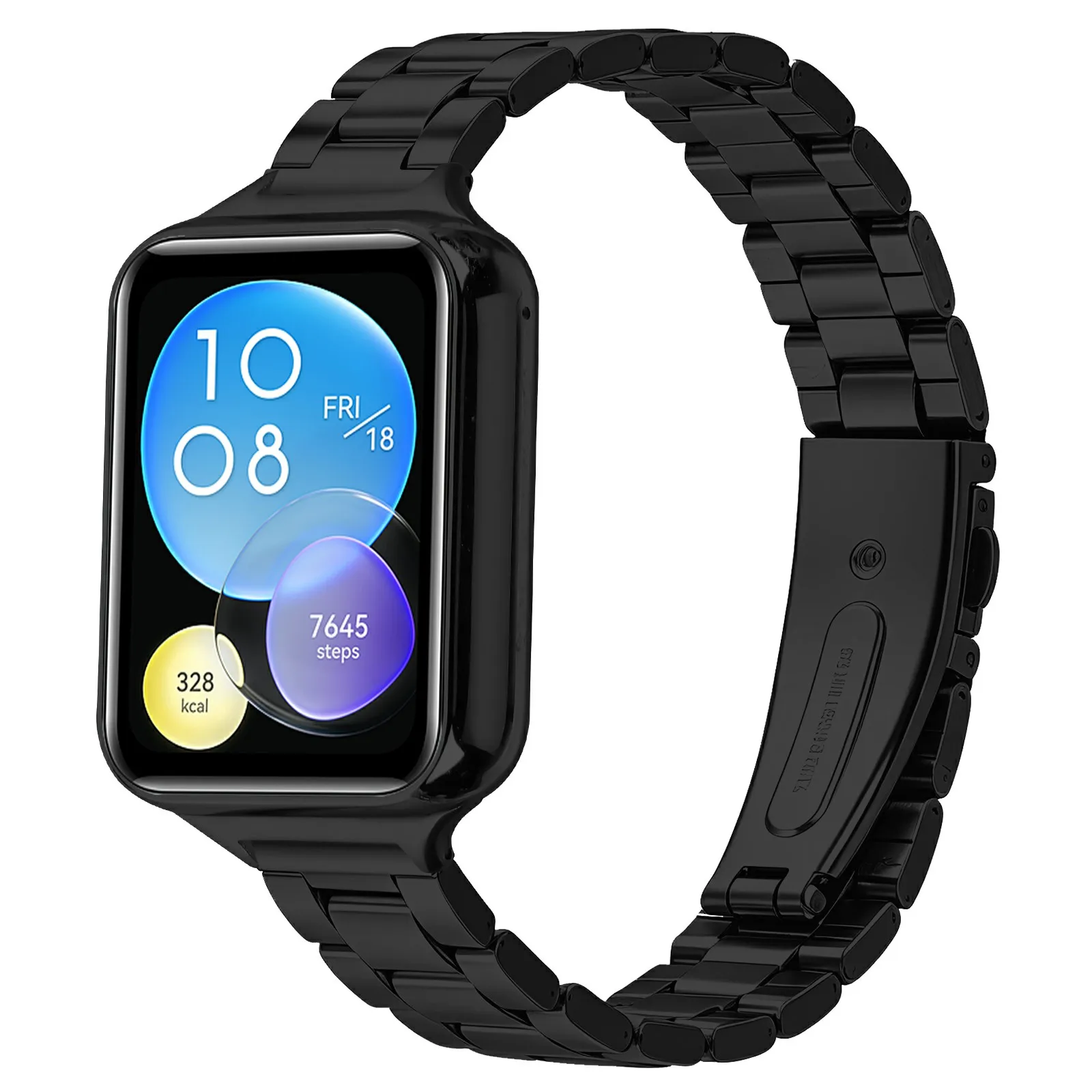 Watch Strap for Xiaomi Smart Band 10 Pro / 9 Pro / 8 Pro / Redmi Watch 6 / 5 / 4 Stainless Steel Three-bead Band with Folding Cl
