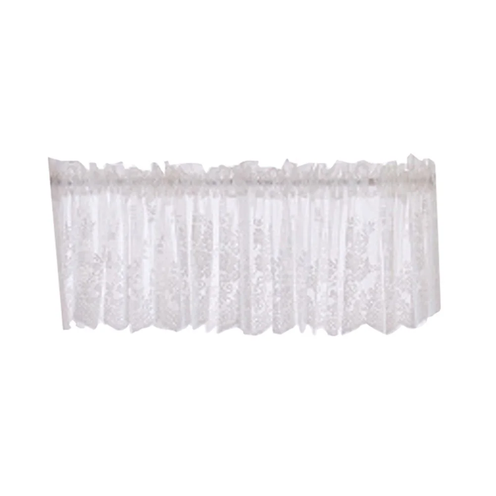 Rideaux en dentelle 74x61cm, rideau de fenêtre court blanc pour cuisine, salle de bains, balcon, demi-ombre de confidentialité, Polyester décoratif