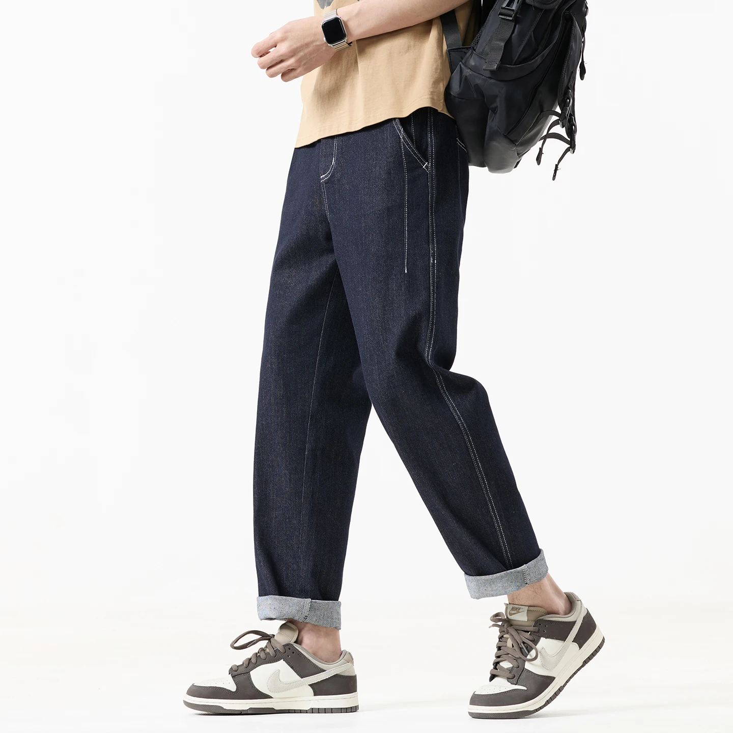 Original Color Jeans Men Fashion Vintage Denim Loose Casual Jeans Pants Cityboy Streetwear Harem Trousers Plus Size 30 - 46