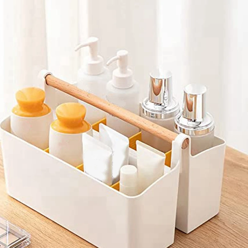 ハンドル付きポータブルプラスチック収納オーガナイザー、調整可能な仕切り、アート用品、工芸品