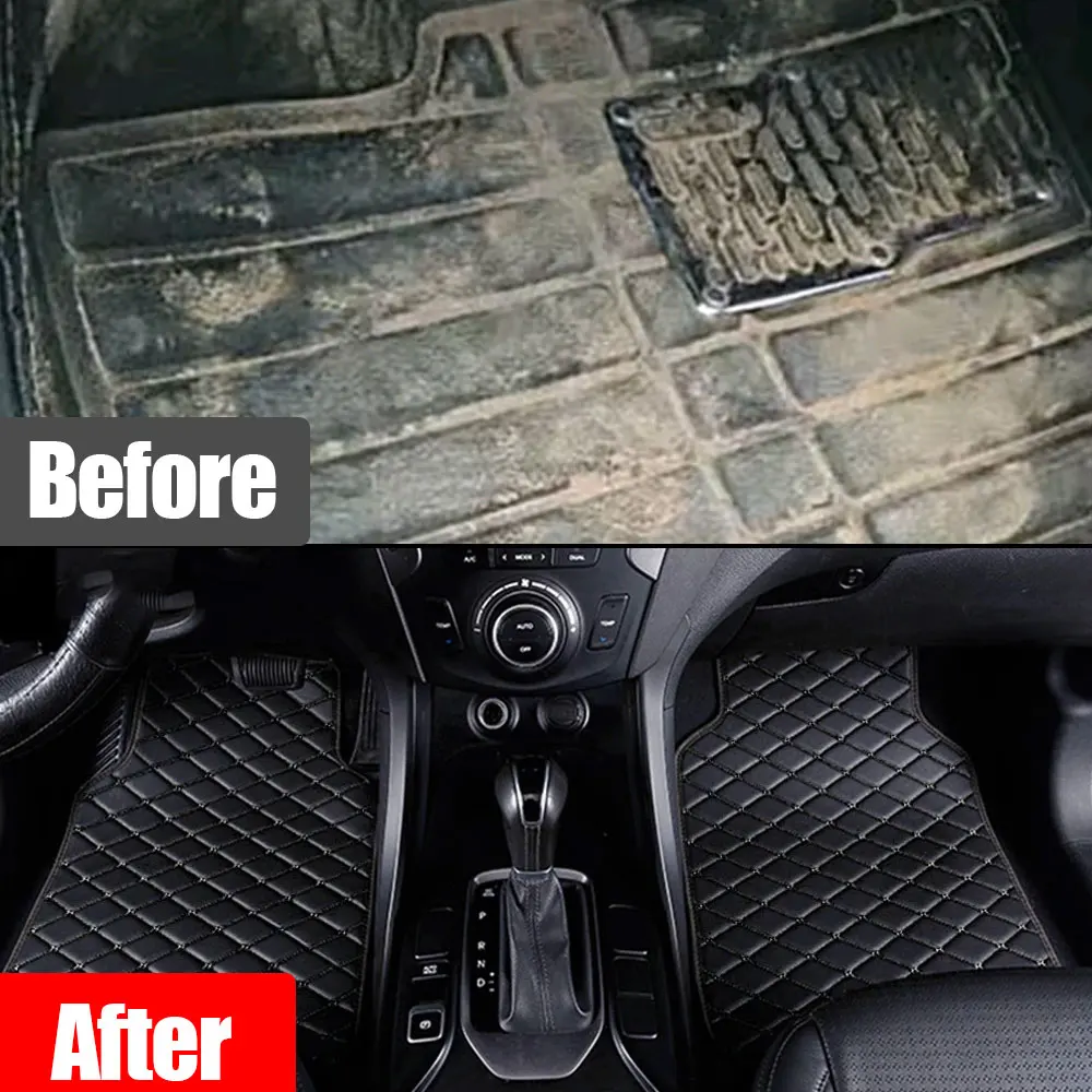 

4pcs Automobile Floor Mats Universal Waterproof Front Rear Full Set Automobile Rugs Leather Car Carpet Interior Accessories