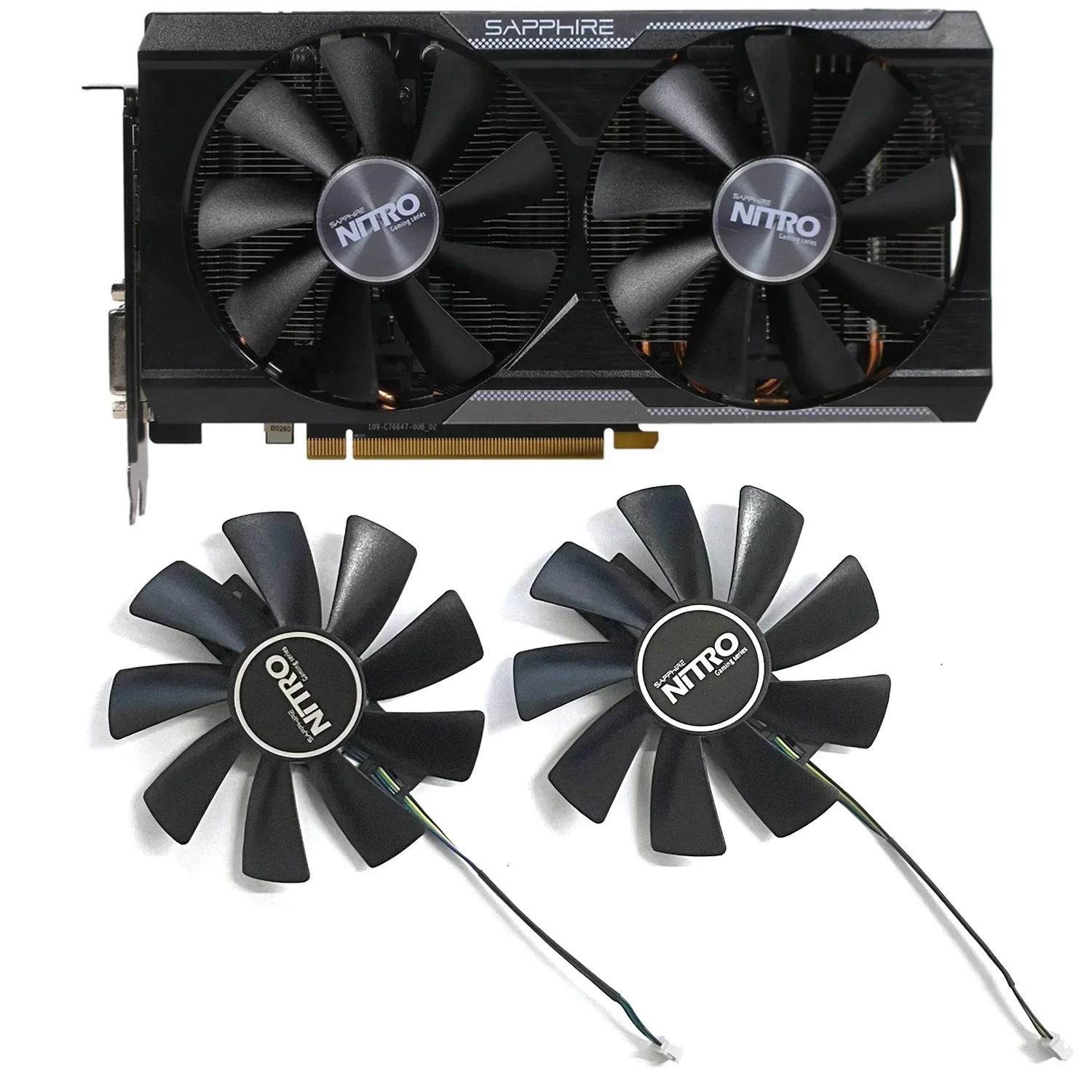 

2pcs GAA8B2U/GAA8S2U 4pin DC 12V 0.45A R9 380X GPU Cooler for Sapphire R9 380 380X 2G/4G D5 Graphics Card Replacement Fan