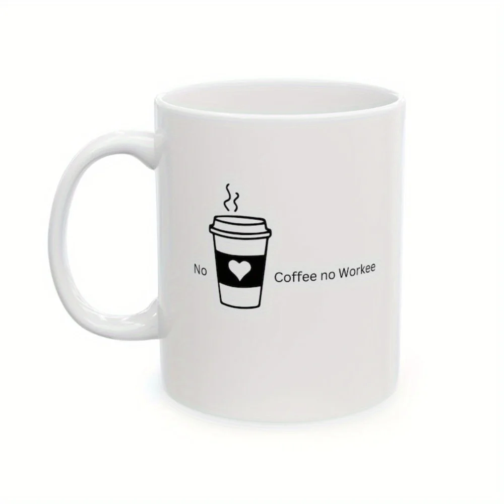 

Керамическая кружка 330 мл (11 унций) белая — дизайн «Нет кофе — нет работы», подходит для микроволновой печи и посудомоечной машины, с термоизоляцией для горячих и холодных напитков, идеально подходит для