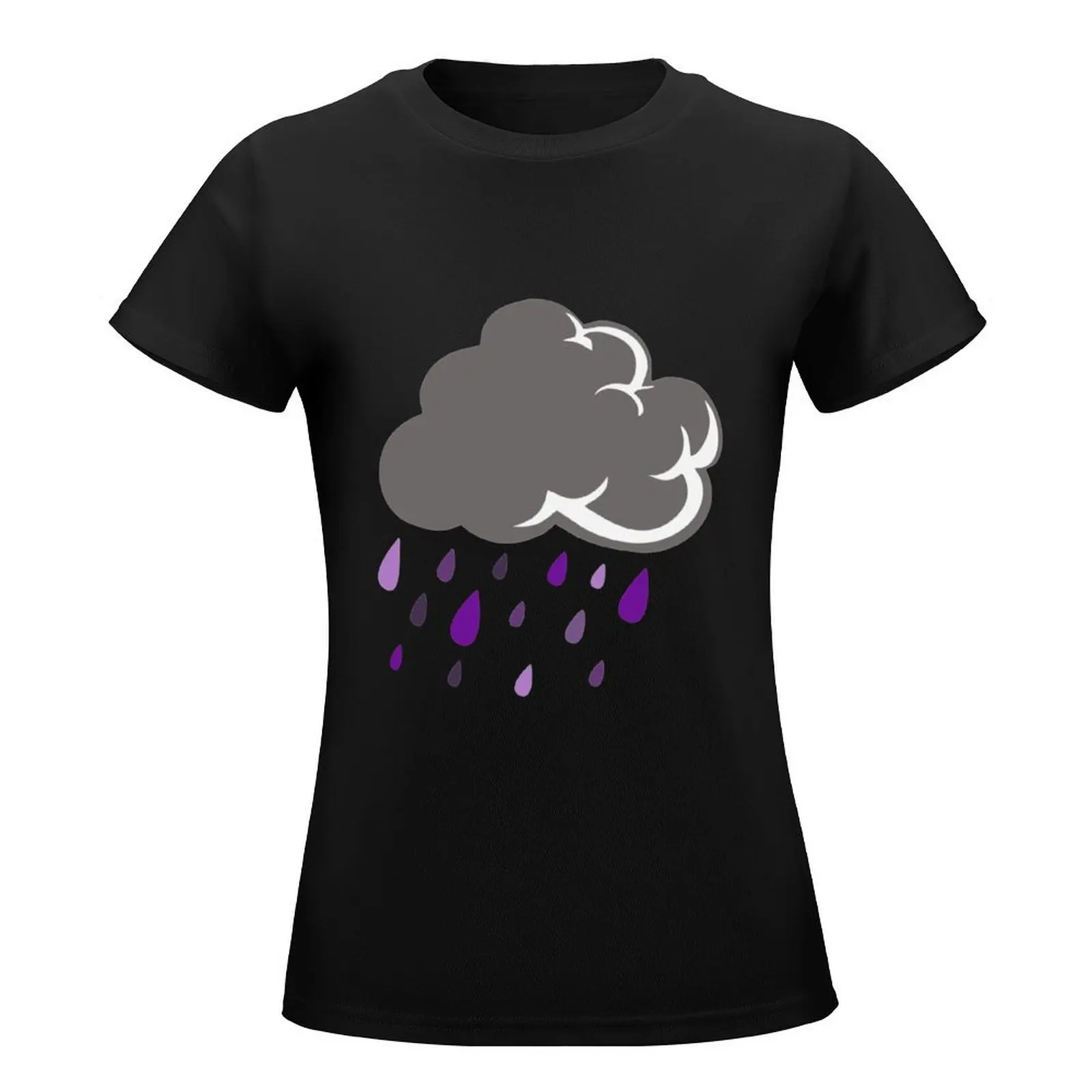 Literal Purple Rain Cloud T-Shirt summer top tees female cute clothes white t-shirts for Women