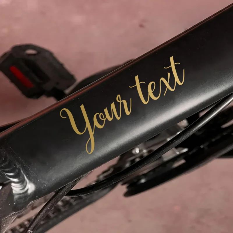 1PC Custom Bicycle Frame Sticker Handwritten Font DIY MTB Bike Top Tube Motorcycle Helmet Personalized Durable Vinyl Decals