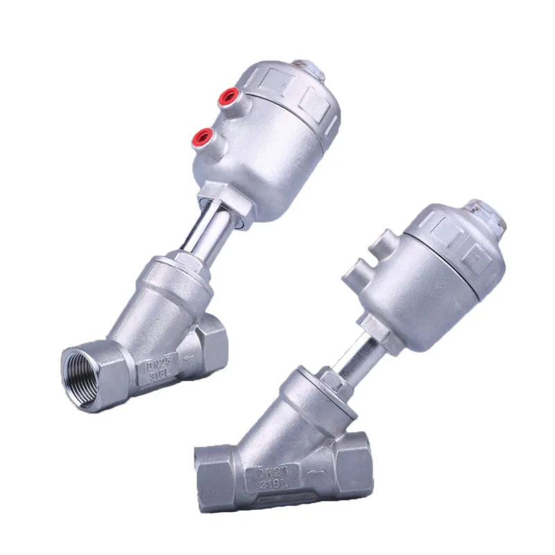 Stainless steel 304 angle seat valve pneumatic high temperature and corrosion resistant steam shut-off valve DN15 DN20 DN25 DN50