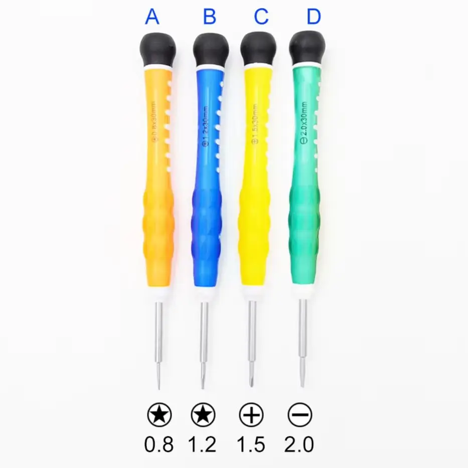 

125mm 0.8 Pentalobe 1.2 Pentalobe 1.5 Phillips 2.0 Slotted Jelly Screwdriver Colourful Rotatable Head Screwdrivers 500pcs/lot