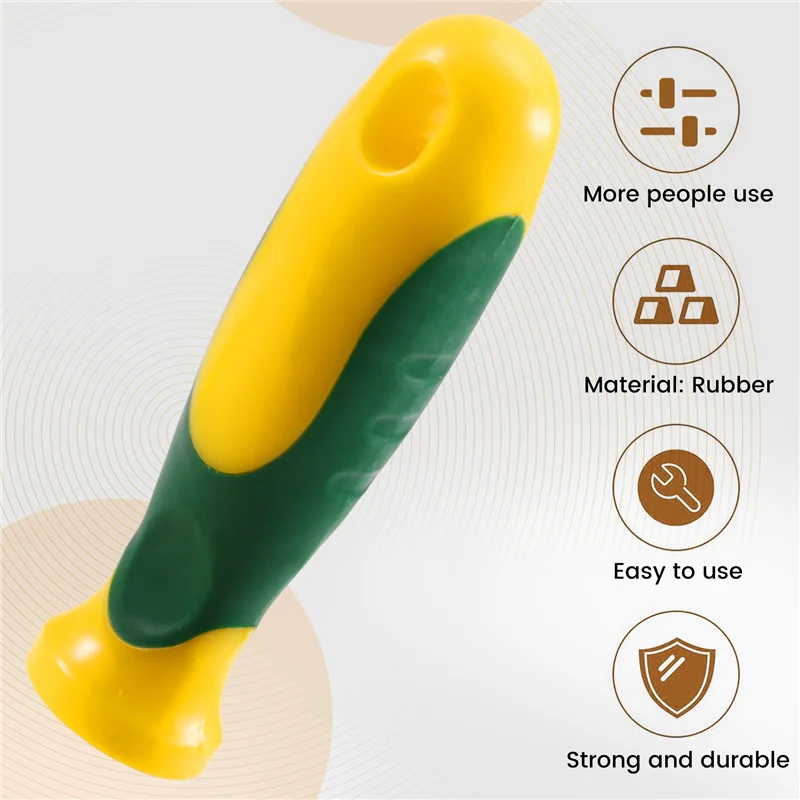 AAAN-10Pcs Rubber File Handle Rectangular Hole Ergonomic Handles For 4Inch Flat And Half Round Metal File