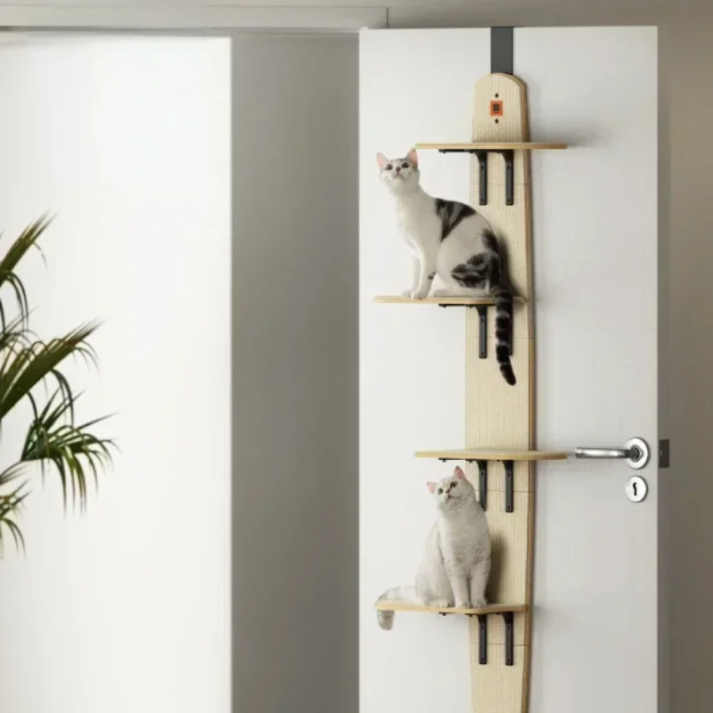 

Cat pine wood door hanging bed Environmental protection Good stability Anti-scratch plate Easy to assemble pet climbing frame