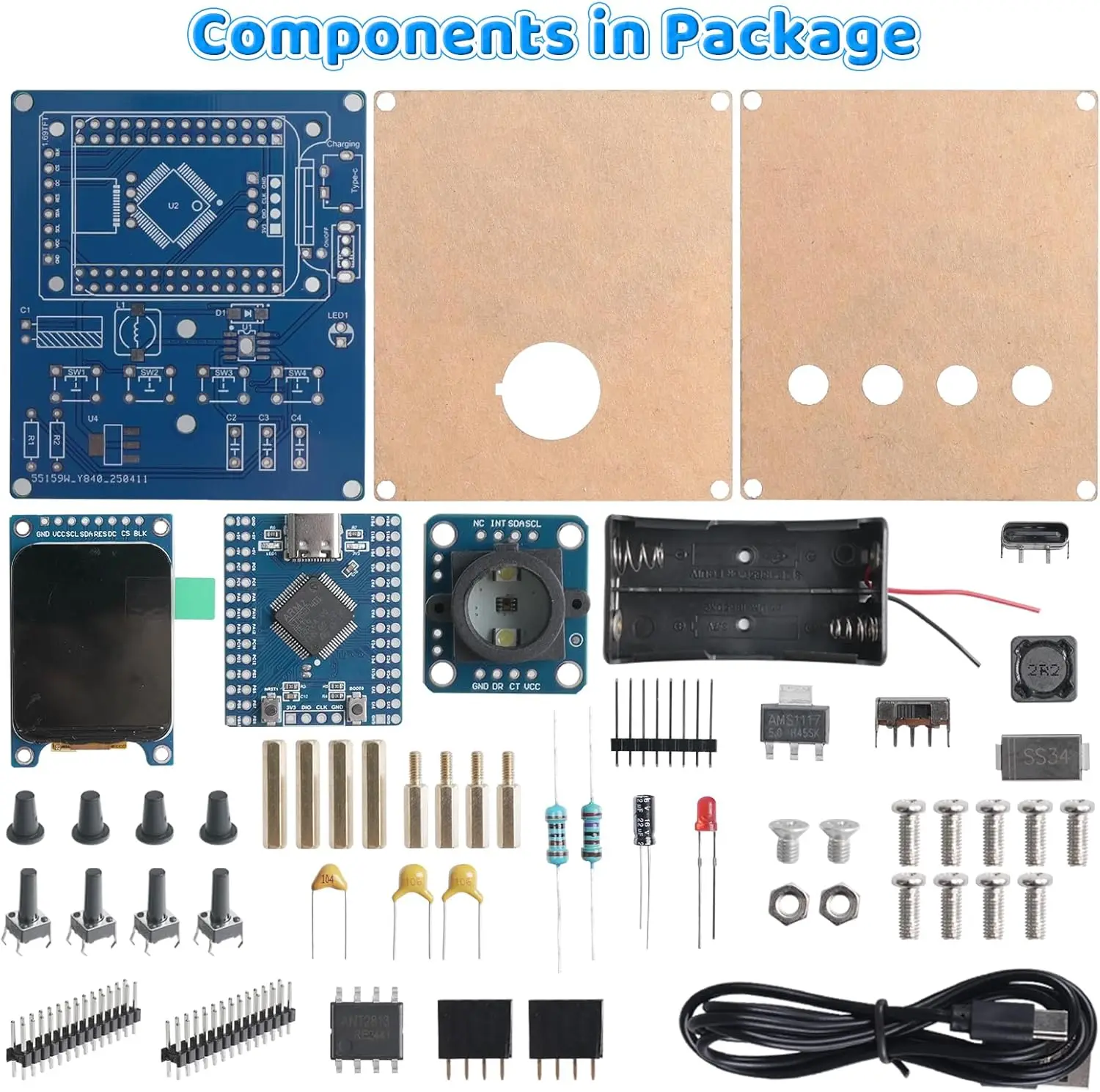 Color Recognition Soldering Practice Kit with TCS3472 Sensor TFT Display 4 Modes STEM RGB HSV Learning Project for Teens Adults