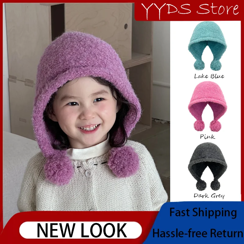 

Детская зимняя вязаная шапка-бини — теплая удобная шапка-ушанка, ветрозащитная модная универсальная шапка для мальчиков и девочек-малышей