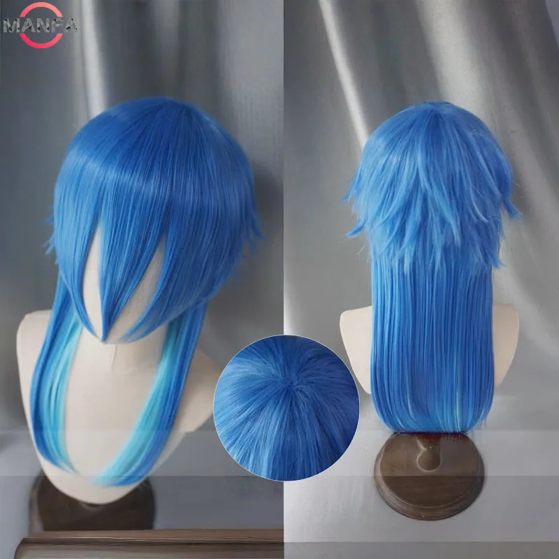 

Высокое качество Серагаки Аоба косплей парик драматическое убийство средней длины синий Ombre термостойкие синтетические волосы аниме парики + парик C