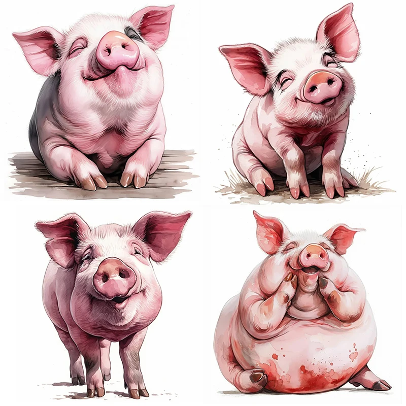 

MT895# Fat Pigs Decal Bedroom Entryway Living Room Porch Home Decoration Wall Stickers, Removable Toilet Stickers