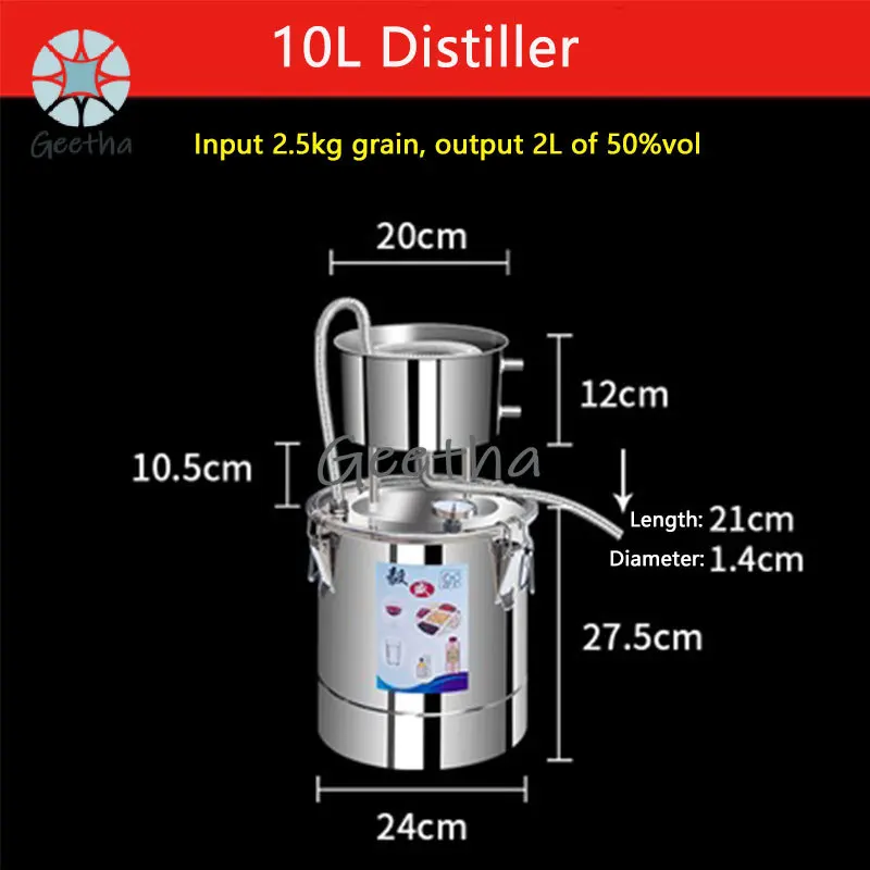 New Arrival 10L DIY Moonshine Still Distiller with Circulating Pump Wine Brandy Essential Oil Brewing Kit Whisky Distillery