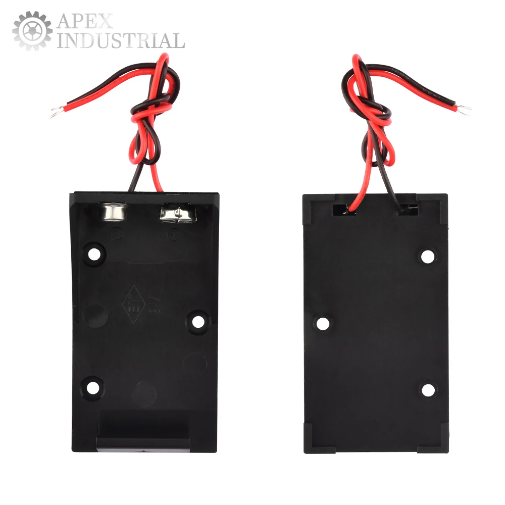 9V Battery Holder with Wire Leads Clip Connector Case Box for DIY Electronics Projects, Power Supply, Portable Devices