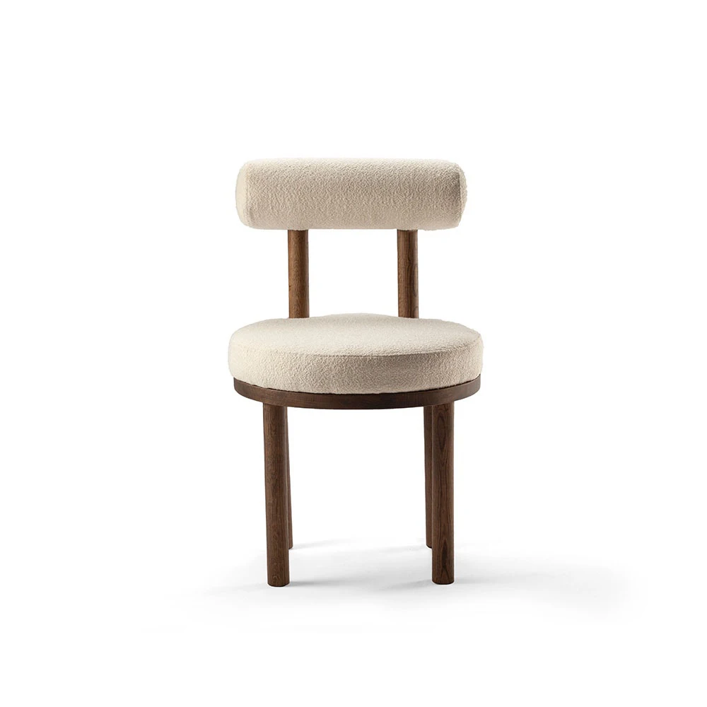 Nordic Minimalism Solid Wood Dining Chair Home Living Room Decoration Cashmere Cushion Back-rest chair Bedroom dressing stool