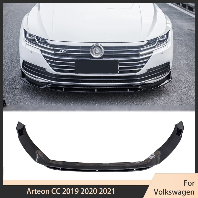 

Front Bumper Spoiler for Volkswagen Arteon CC 2019 2020 2021 Protector Plate Lip Body Kit Decorative Strip Chin Shovel