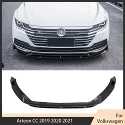 Front Bumper Spoiler for Volkswagen Arteon CC 2019 2020 2021 Protector Plate Lip Body Kit Decorative Strip Chin Shovel