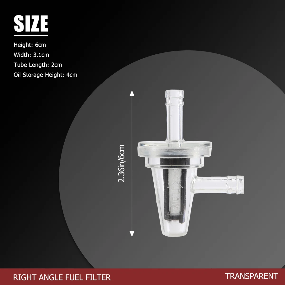 Filtre à carburant universel en ligne à angle droit pour moto, lignes de tuyau, 1/4 po, 6mm, 1PC