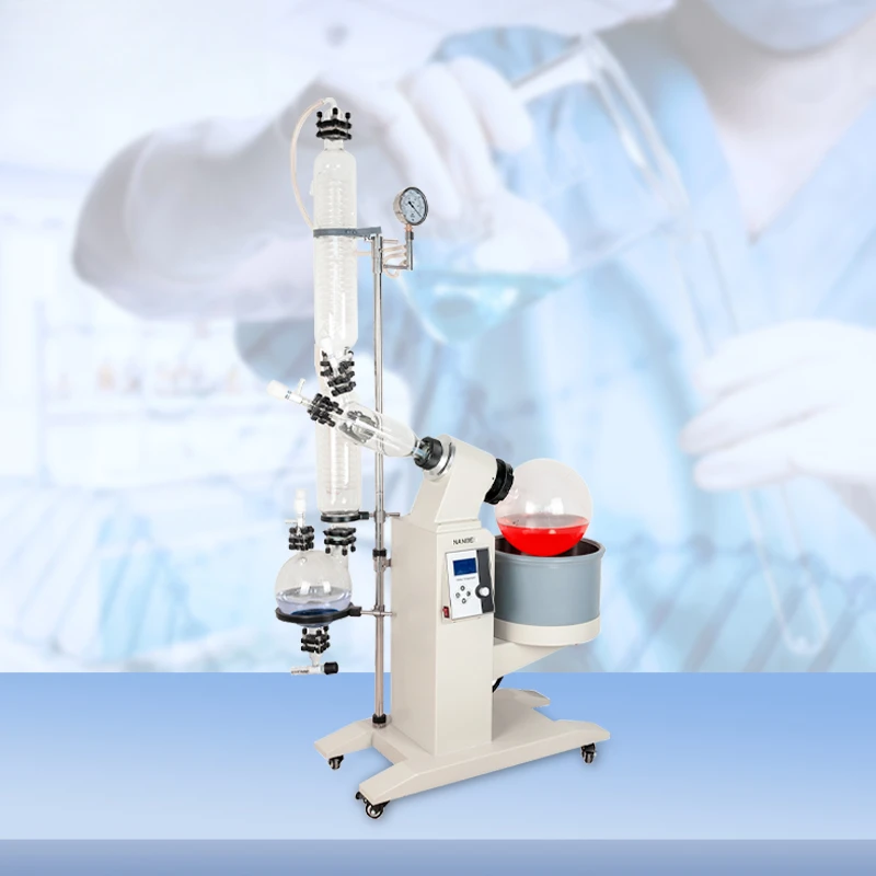 Electric Motor Distillation Equipment Double Condenser 50L Rotary Evaporator with Large LCD Display Screen