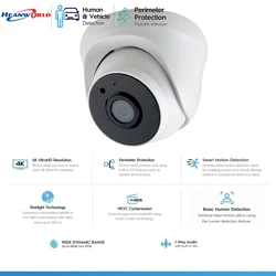 XM 4K 8MP 5MP IP Camera Dome with IR Night Vision And Microphone Network Security CCTV Onvif Support 3MP