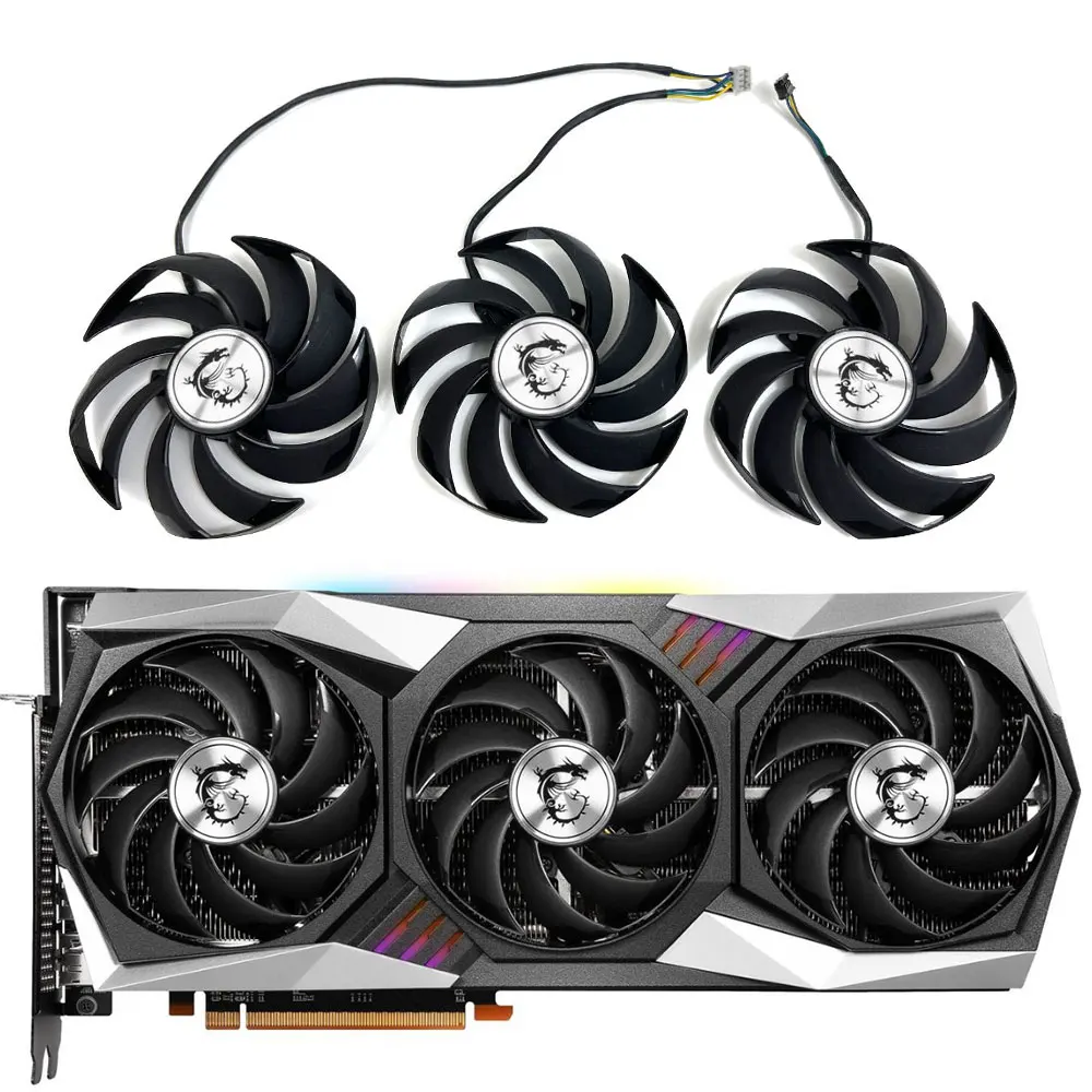 

PLD09210B12HH RX 6800 XT Gaming X Trio GPU FAN，For MSI RX 6800、RX 6800 XT、RX 6900 XT Gaming X Trio Graphics card cooling fan