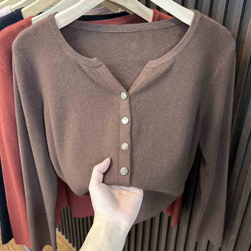 Sweter damski dziergany, kardigan, nowy, długi rękaw, okrągły dekolt, biały sweter dziergany, kardigan damski, topy, odzież dziergana, swetry damskie Q1022