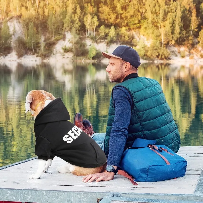 LETVIA Hunde-Kapuzenpullover, Sicherheitskleidung, weiches, warmes Fleece, für Haustiere, kaltes Wetter, Halloween-Kostüme, bedruckte Haustierpullover mit Hut
