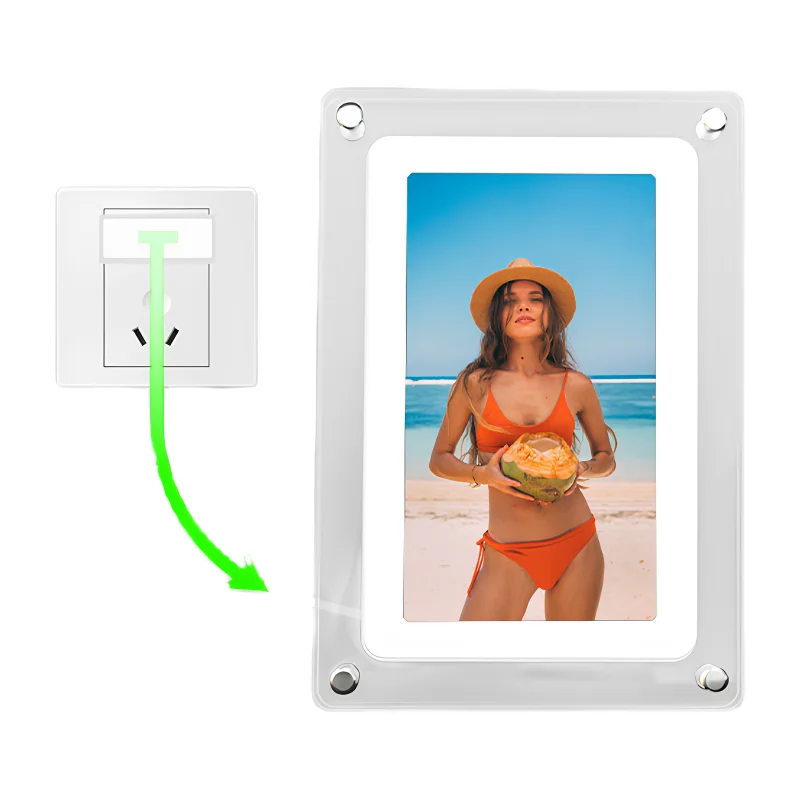 Lecteur vidéo en acrylique de 7 pouces, haute qualité, Mp4, Album Photo électronique, cadre numérique en acrylique, 2024