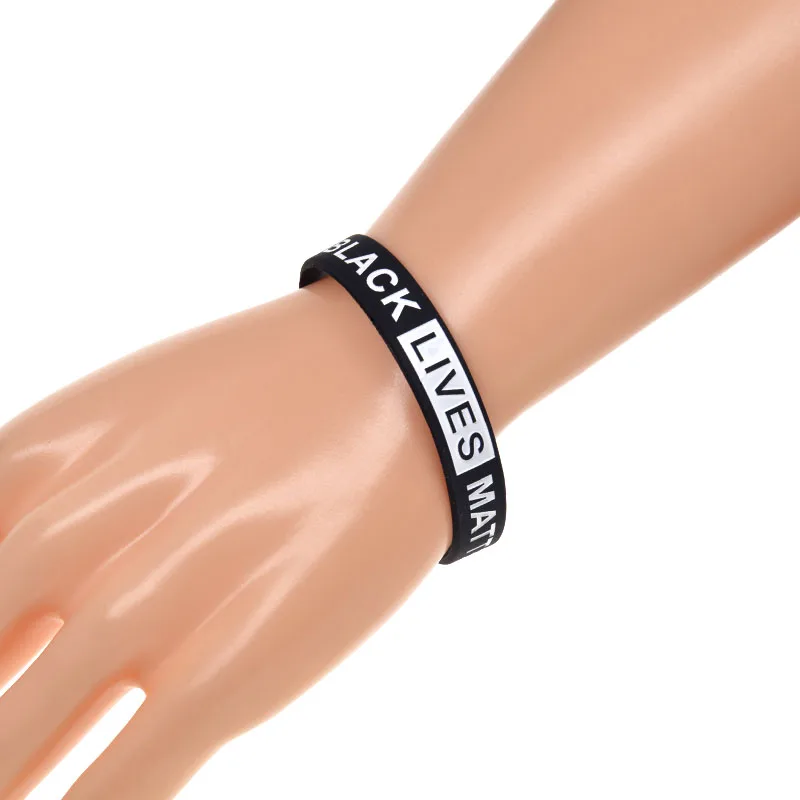 1 Stück schwarzes „Black Lives Matter“-Silikonarmband, Sportarmband aus Gummi, inspirierendes Armband. – Detail 9