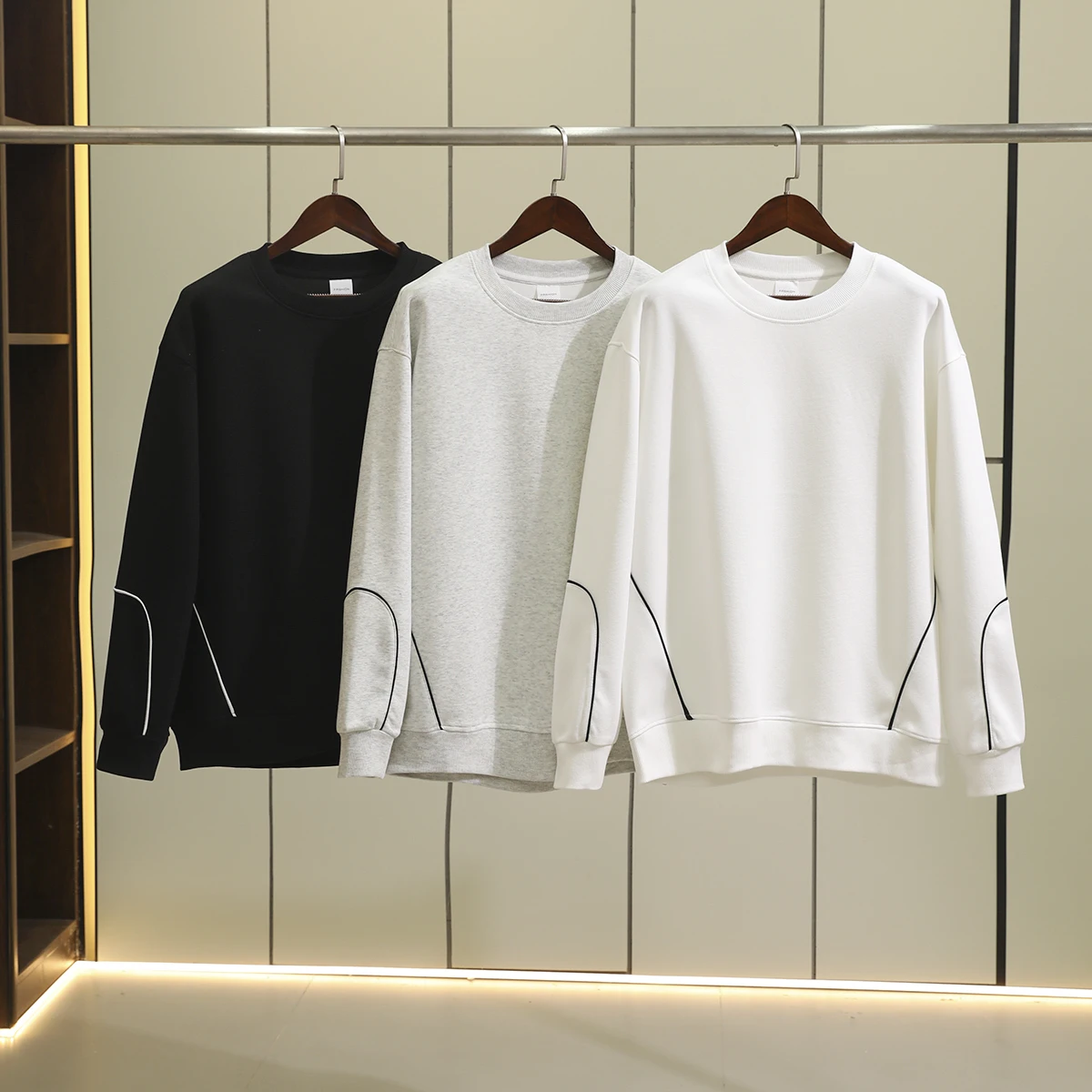 

High Quali Knitted Cotton Men's Faionable Loose round Ne Sweatirt Autumn Winter New Sle Versatile Comfortable Casua...