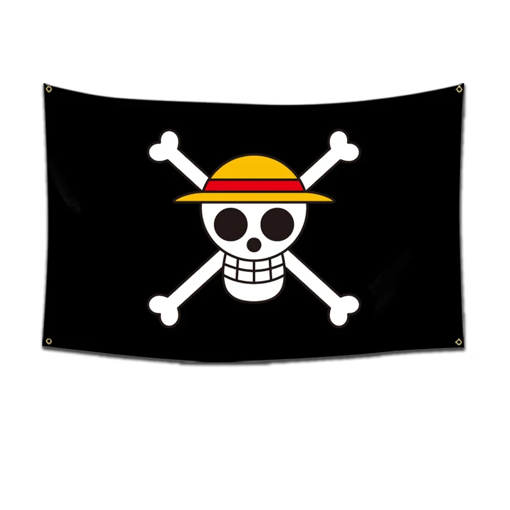 Anime One Piece Jolly Roger Wanddekoration Banner Gemälde Spielzeug Cartoon Luffy Zoro Strohhut Piraten Totenkopf Flagge Spielzeug für Kinder Geschenk