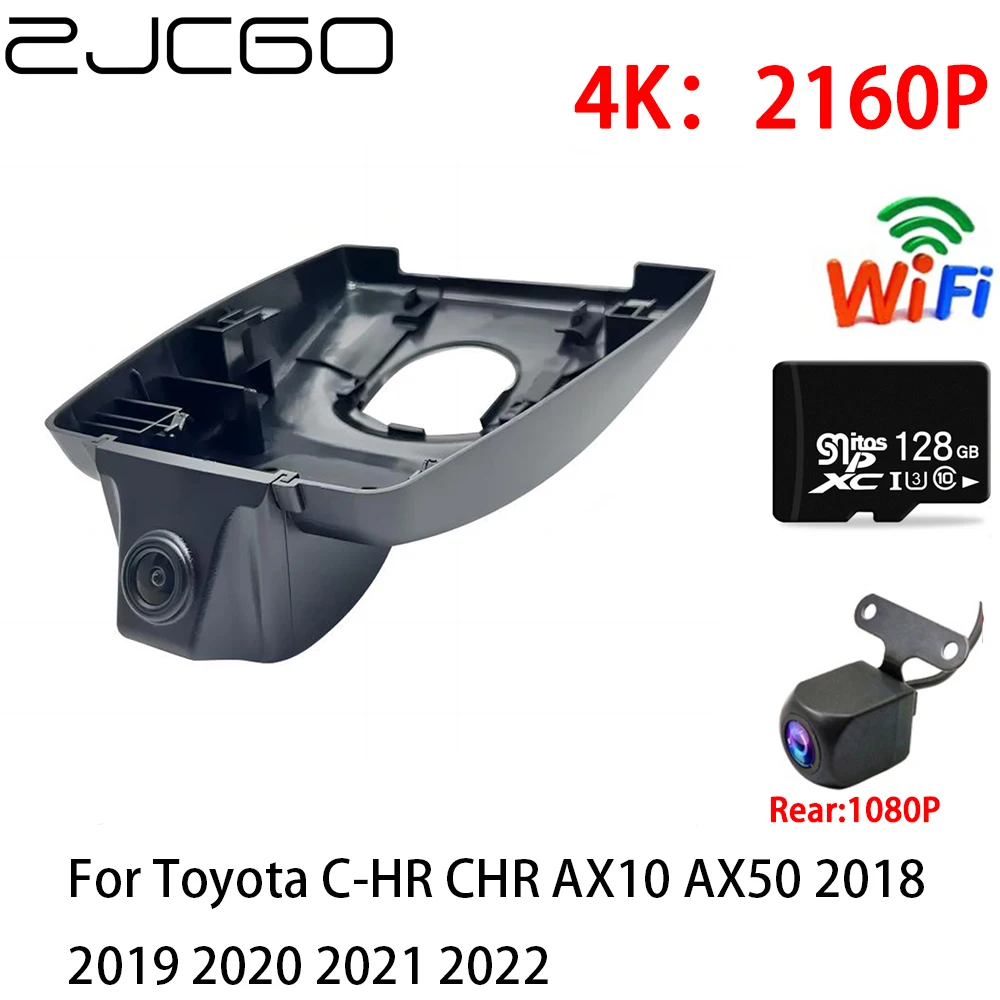 

ZJCGO 2K 4K Car DVR Dash Cam Wifi Front Rear Camera 2 Lens 24h parking for Toyota C-HR CHR AX10 AX50 2018 2019 2020 2021 2022