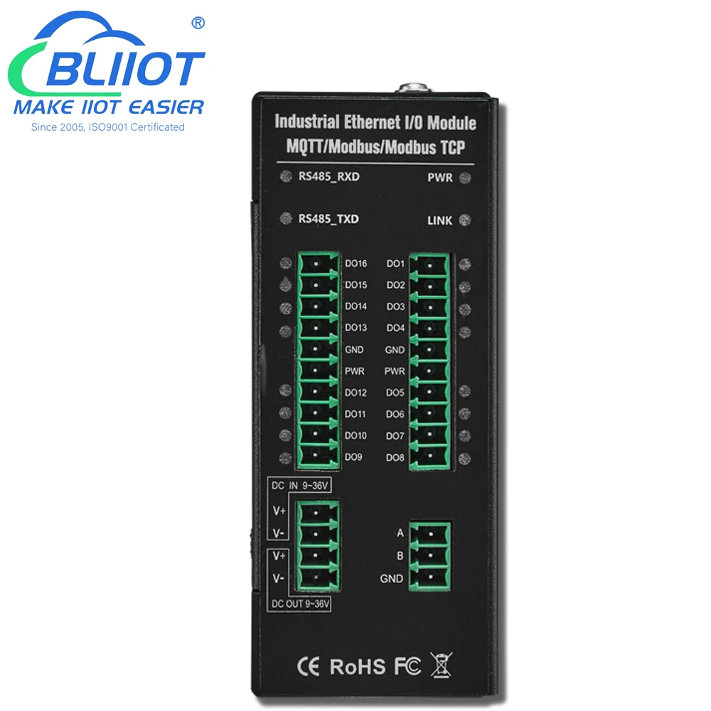 Módulo IO de expansión PLC Industrial 4DIN + 4DO + 4AIN + 2AO, Ethernet RS485 Modbus RTU a Modbus TCP, módulo IO remoto