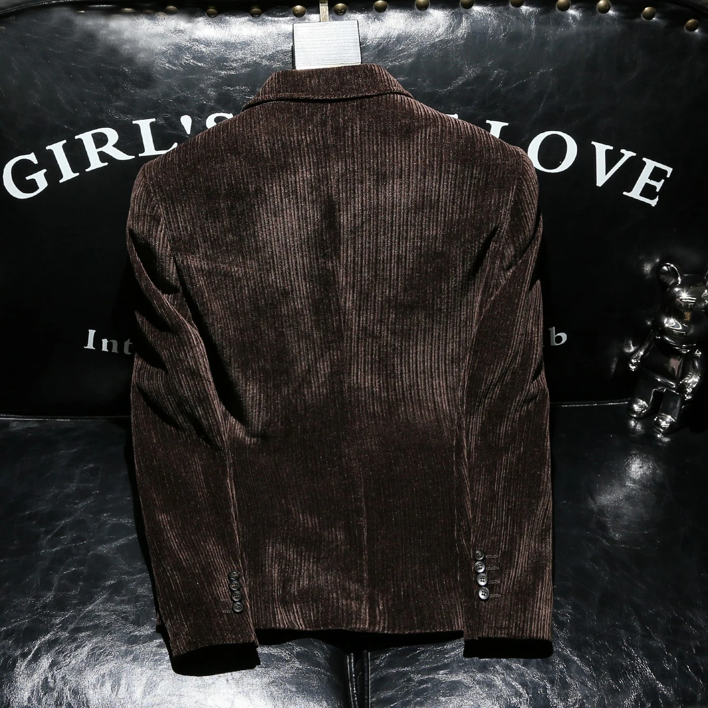 سترة بدلة سميكة من الشنيل للخريف والشتاء للرجال، نمط كوري عصري، ناضج ومتعدد الاستخدامات، سترة بدلة ثنية للتنقل #4