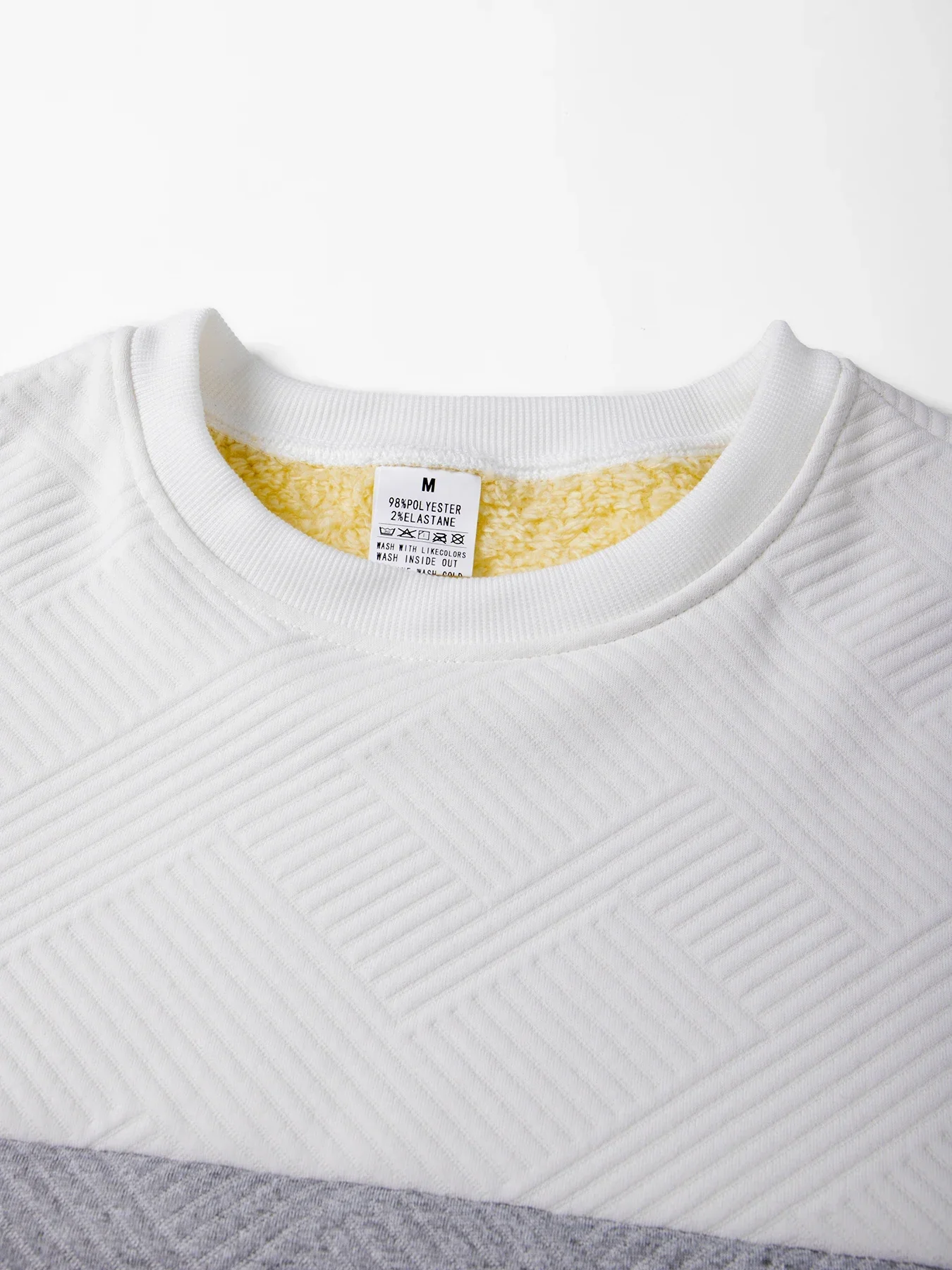 Herren-Sweatshirt, warm und weich, mit Farbblock-Design, Fleece-Futter, strukturierte Oberfläche, ideal für Herbst und Winter, lässig für den täglichen Gebrauch. – Detail 6